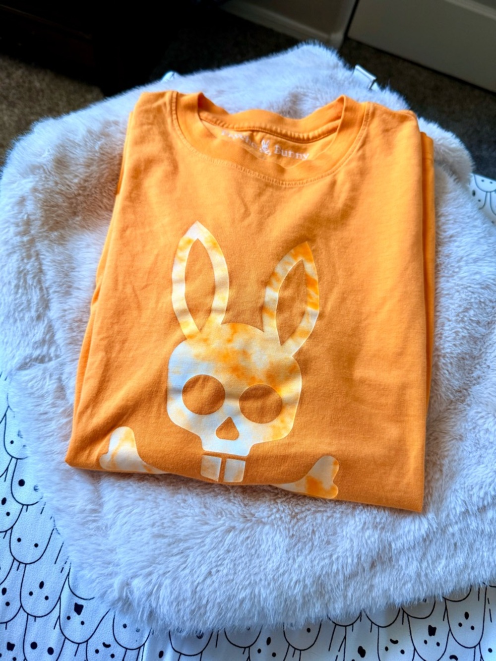 Psycho Bunny Orange Bunny Skull Short Sleeve Tee